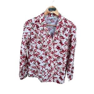 Today's Times Vintage 80s Office Women's Blouse Long Sleeve Floral Size XL